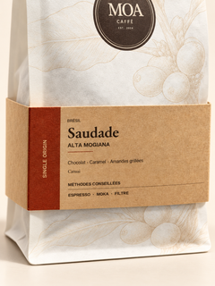 MOA Caffè Saudade — détail de la banderole